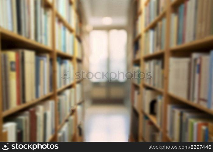 Public library blurred books, books on bookshelf in library, abstract blur defocused background vintage design, Hallway education concept. Public library blurred books, books on bookshelf in library, abstract blur defocused background vintage design, Hallway