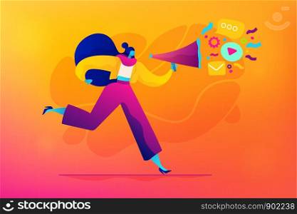 Public relations and affairs, communication, pr agency and jobs concept. Vector isolated concept illustration. Small heads and huge legs people. Hero image for website.. Public relations concept vector illustration.