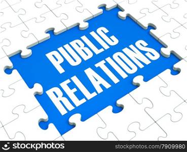 Public Relations Puzzle Shows Publicity, Press And Media