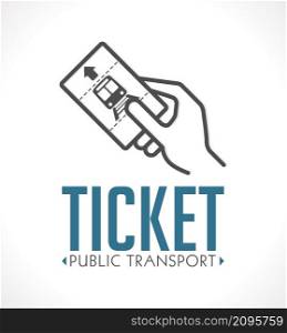 Public transport ticket logo - subway metro railway