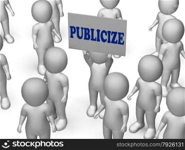 Publicize Board Character Showing Product Advertising Marketing Or Business Publicity