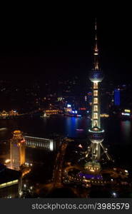 Pudong skyline at night