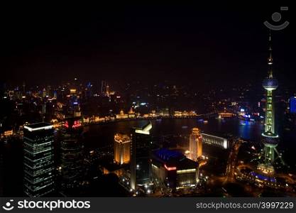 Pudong skyline at night