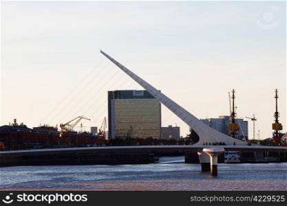 Puente De La Mujer Bridge Of The Women designed by Santiago Calatrava Buenos Aires Argentina