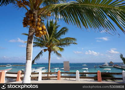 Puerto Morelos beach in Riviera Maya at Mayan Mexico