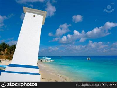 Puerto Morelos bent lighthouse beach in Riviera Maya at Mayan Mexico