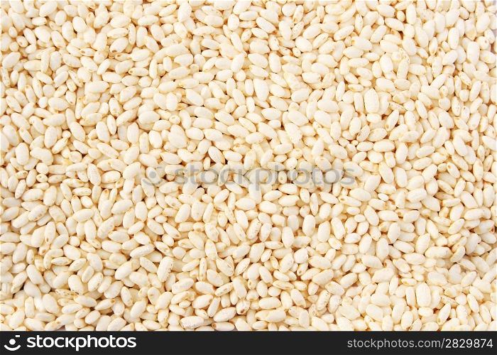 Puffed rice as a background.