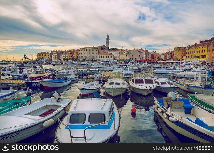 Pula, Crotia, 2016, Street view. Old city and boats. It's a travel photo, when I walk around city.