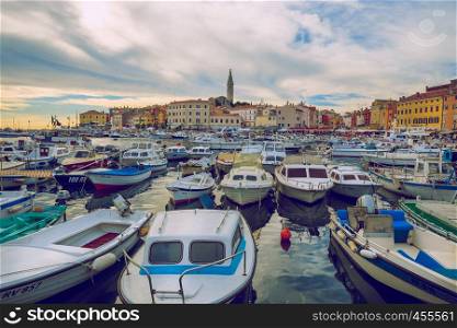 Pula, Crotia, 2016, Street view. Old city and boats. It's a travel photo, when I walk around city.