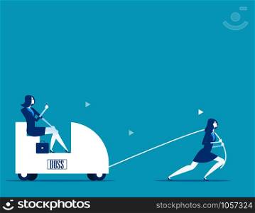 Pull chief. Business person worker. Concept business vector illustration.