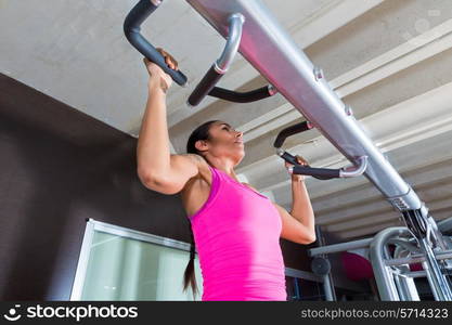 Pull ups Pull-up exercise workout girl at gym exercises