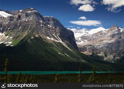 Pulpit Peak Over Hector Lake, Alberta, Canada