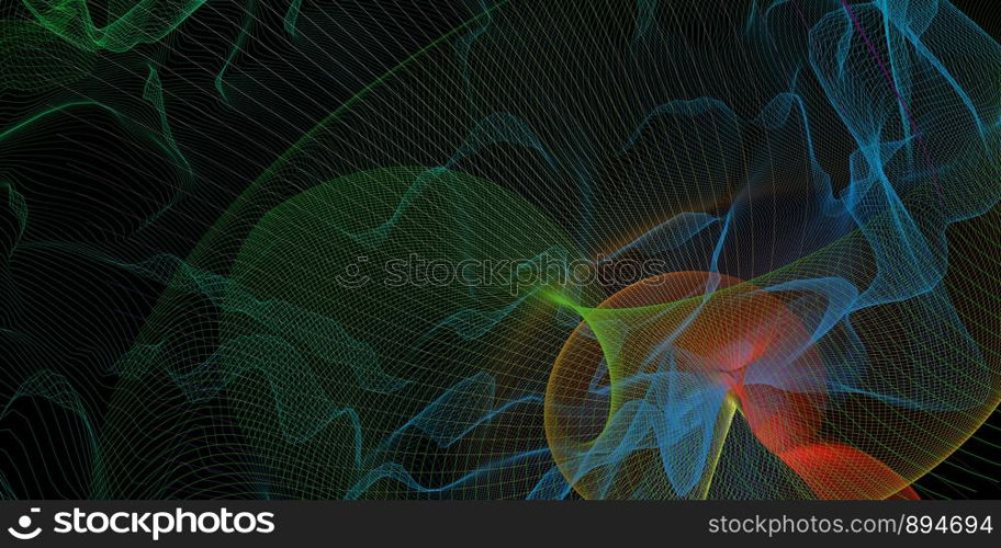 Pulsating Energy Lines as an Abstract Background Art. Pulsating Energy Lines