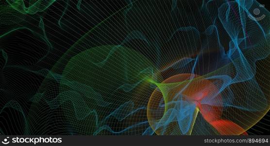 Pulsating Energy Lines as an Abstract Background Art. Pulsating Energy Lines