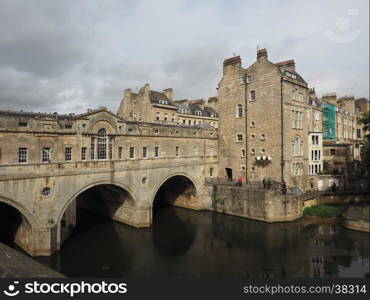 Pulteney Bridge in Bath. Pulteney Bridge over the River Avon in Bath, UK