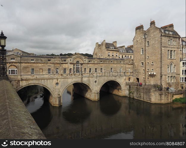 Pulteney Bridge in Bath. Pulteney Bridge over the River Avon in Bath, UK