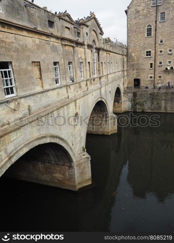 Pulteney Bridge in Bath. Pulteney Bridge over the River Avon in Bath, UK