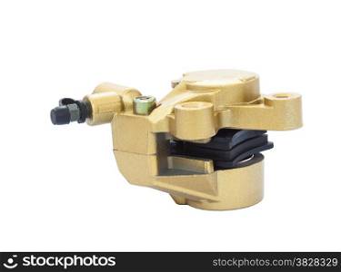 Pump brake,used spare part for motorcycle iso;ated on white with clipping path
