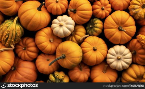 Pumpkins autumn background for Thanksgiving