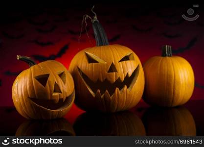 Pumpkins for Halloween, bright colorful vivid theme