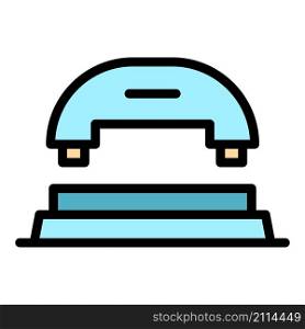 Puncher front view icon. Outline puncher front view vector icon color flat isolated. Puncher front view icon color outline vector