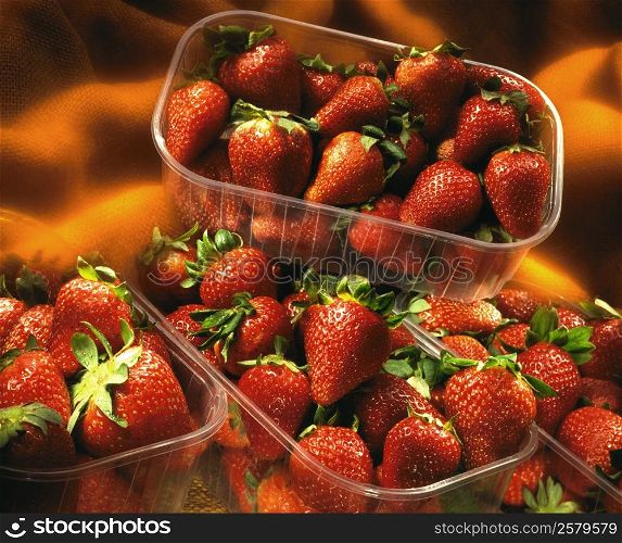 Punnets of fresh Strawberries