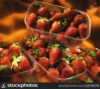 Punnets of fresh Strawberries