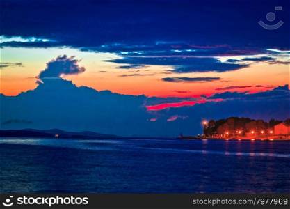 Puntamika peninsula in Zadar epic twilight view, Dalmatia, Croatia