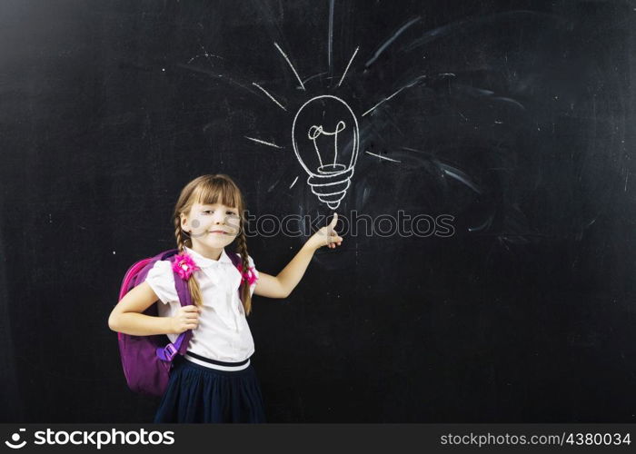 pupil girl chalk bulb