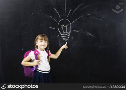 pupil girl chalk bulb