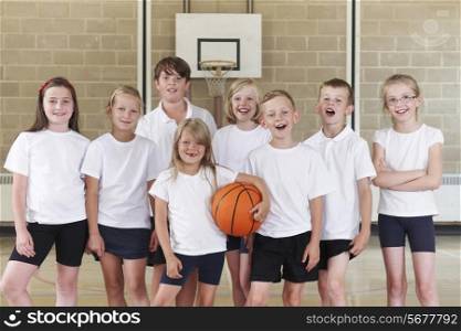Pupils In Elementary School Basketball Team