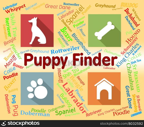 Puppy Finder Indicating Search For And Pinpoint