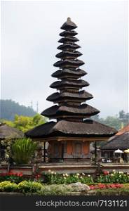 Pura Ulun Danu temple complex of Lake Bratan in Bali, Indonesia