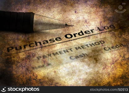 Purchase order log grunge concept