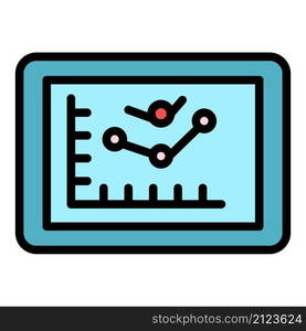 Purchasing graphic icon. Outline purchasing graphic vector icon color flat isolated. Purchasing graphic icon color outline vector