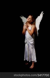 pure and innocent little angel fairy girl praying