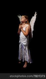 pure and innocent little angel fairy girl praying