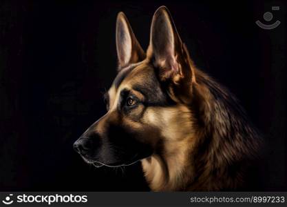 Purebred German Shepherd Dog.  Generative AI
