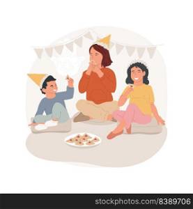 Purim isolated cartoon vector illustration. Little kids celebrating Purim and eating traditional meal, Judaism holy days, Jewish spring religious festival, spirituality belief vector cartoon.. Purim isolated cartoon vector illustration.