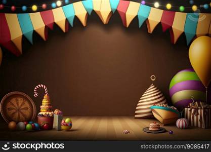 Purim Party Holiday Background. Illustration Generative AI. Purim Party Holiday Background. Illustration AI Generative