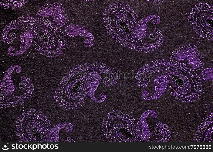 Purple and black floral fabric background