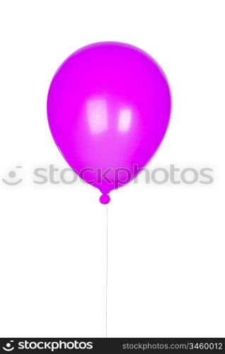 Purple balloon inflated isolated on white background