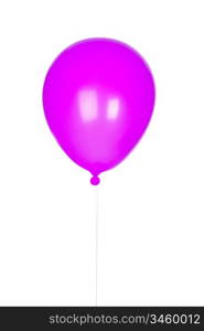 Purple balloon inflated isolated on white background