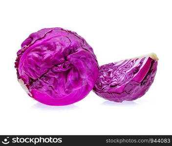 Purple cabbage on white background