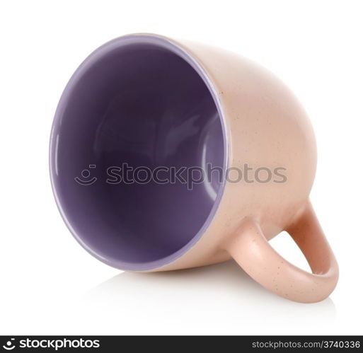 Purple coffee cup isolated on a white background