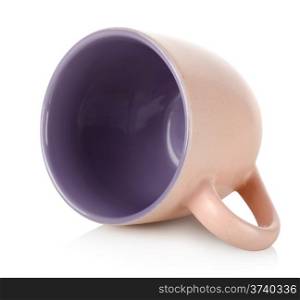 Purple coffee cup isolated on a white background