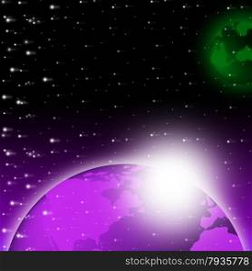 Purple Earth Background Showing Brightness Planet And Heavens&#xA;