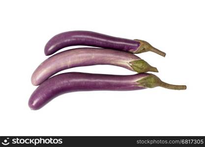 purple eggplant isolated on white background with path