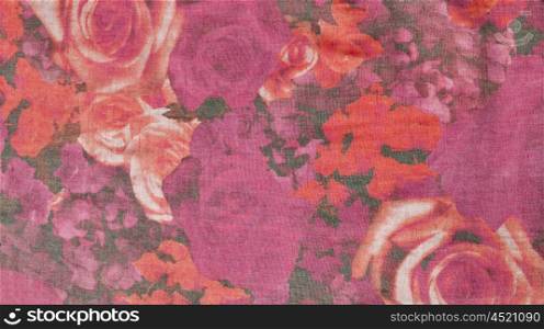 Purple floral fabric background
