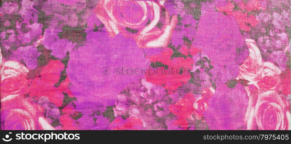 Purple floral fabric background
